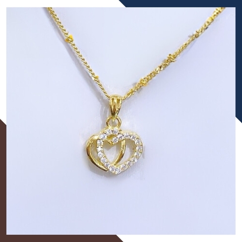 Dây chuyền vàng nữ mặt trái tim lồng mã TL5825