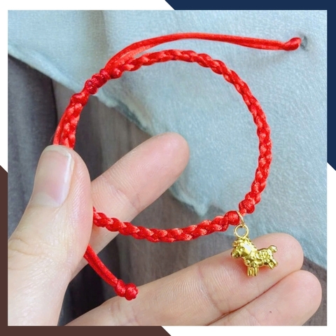 VCHV108 – Vòng Dây Điều Chỉnh Charm Ngựa Vàng 10K 8,5 Li Đúc Nguyên Khối