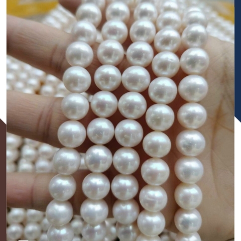 Giá sỉ chuỗi ngọc trai nguyên liệu size to 10-11mm cao cấp làm vòng cổ vòng tay mã AC2200