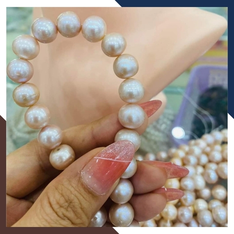 Giá sỉ chuỗi ngọc trai nguyên liệu size to 10-11mm cao cấp làm vòng cổ vòng tay mã AC2200