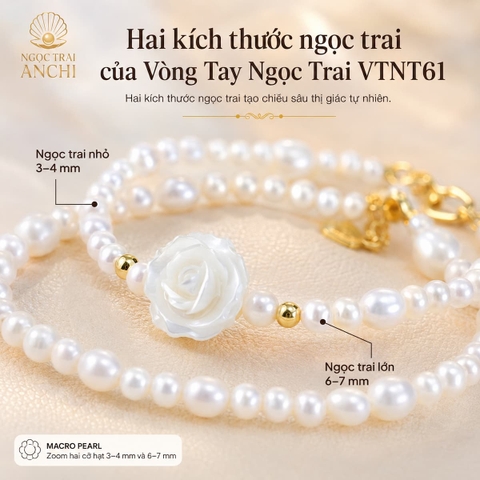 Vòng Tay Ngọc Trai Phối Đá Lam Ngọc VTNT62 – Thiết Kế Half & Half Tối Giản, Thanh Lịch Cho Nữ