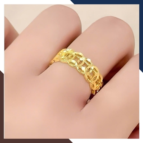 Nhẫn Kim Tiền Vàng Nữ NVNU439 – Vàng Tây 10K Dáng Trơn, 3 Phiên Bản Độ Dày