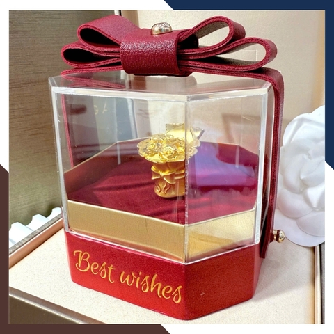 Hoa Hồng Bằng Vàng 24k 9999 Làm Quà Tặng Người Yêu Mã QTV01