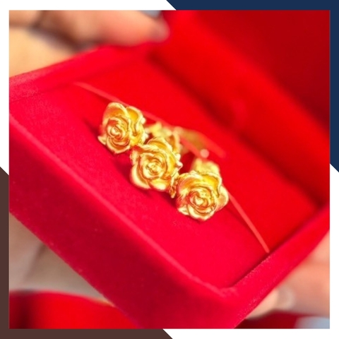 Hoa Hồng Bằng Vàng 24k 9999 Làm Quà Tặng Người Yêu Mã QTV01