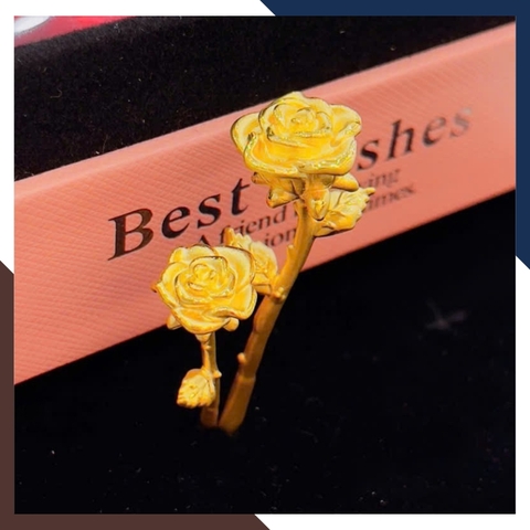 Hoa Hồng Bằng Vàng 24k 9999 Làm Quà Tặng Người Yêu Mã QTV01