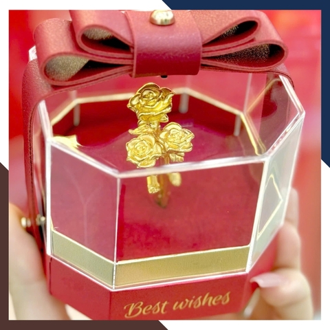 Hoa Hồng Bằng Vàng 24k 9999 Làm Quà Tặng Người Yêu Mã QTV01