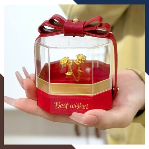 Hoa Hồng Bằng Vàng 24k 9999 Làm Quà Tặng Người Yêu Mã QTV01