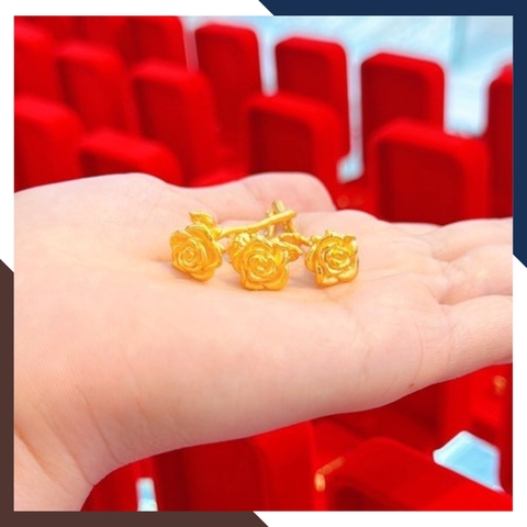 Hoa Hồng Bằng Vàng 24k 9999 Làm Quà Tặng Người Yêu Mã QTV01