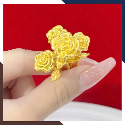 Hoa Hồng Bằng Vàng 24k 9999 Làm Quà Tặng Người Yêu Mã QTV01