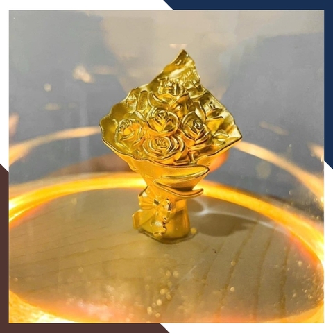 Hoa Hồng Bằng Vàng 24k 9999 Làm Quà Tặng Người Yêu Mã QTV01