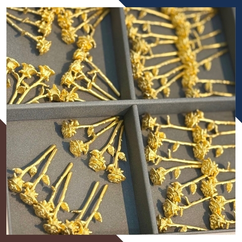 Hoa Hồng Bằng Vàng 24k 9999 Làm Quà Tặng Người Yêu Mã QTV01