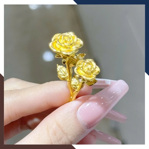 Hoa Hồng Bằng Vàng 24k 9999 Làm Quà Tặng Người Yêu Mã QTV01
