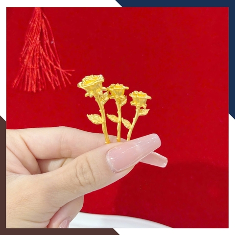 Hoa Hồng Bằng Vàng 24k 9999 Làm Quà Tặng Người Yêu Mã QTV01