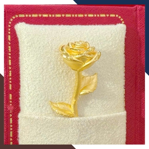 Hoa Hồng Bằng Vàng 24k 9999 Làm Quà Tặng Người Yêu Mã QTV01