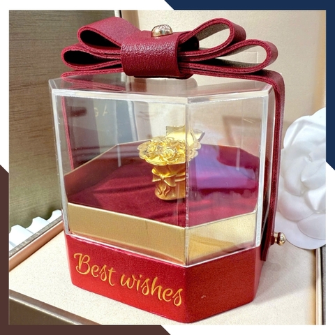 Hoa Hồng Bằng Vàng 24k 9999 Làm Quà Tặng Người Yêu Mã QTV01