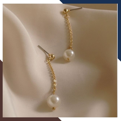 Hoa tai ngọc trai tòn ten dáng dài, bông tai ngọc trai thật đẹp cho nữ mã K80TT2L89