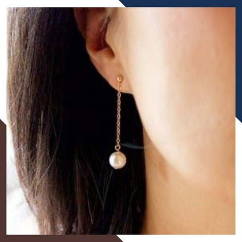 Hoa tai ngọc trai tòn ten dáng dài, bông tai ngọc trai thật đẹp cho nữ mã K80TT2L89