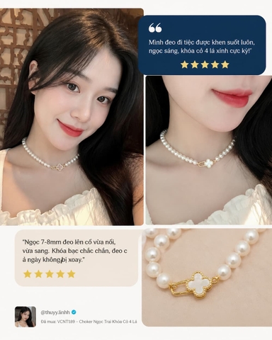 Vòng Cổ Choker Ngọc Trai 7–8mm VCNT189 – Điểm Nhấn Khóa T Tạo Cá Tính Tinh Tế