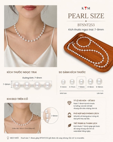 Set Ngọc Trai BTSNT253 – Choker Pearl Phối Bạc Vỡ 925 & Charm Bướm Trẻ Trung