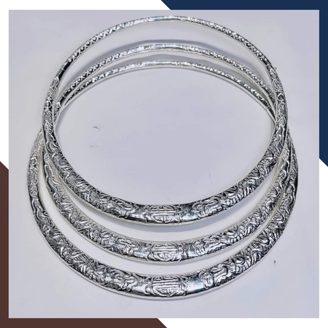 Kiềng bạc đeo cổ mặc áo dài, kiềng cổ bạc ta nguyên chất chạm rồng cho nữ đẹp mã TL16C1