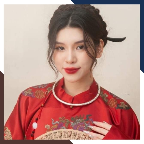 Kiềng cổ bạc ta nguyên chất chạm rồng cho nữ mặc áo dài đẹp mã TL16C5