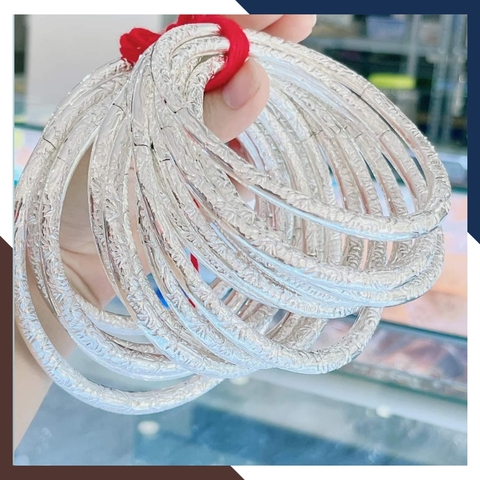 Kiềng cổ bạc ta nguyên chất chạm rồng cho nữ mặc áo dài đẹp mã TL16C5