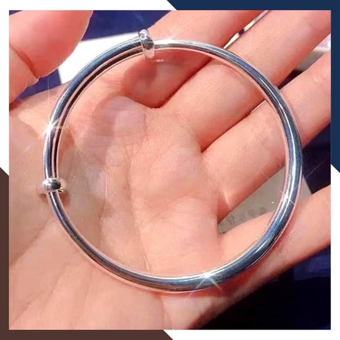 Kiềng tay trơn bạc ta nguyên chất cho nữ đẹp mã 50TL4C4