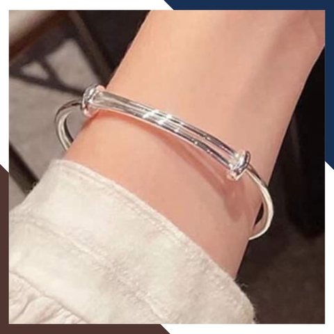 Kiềng tay trơn bạc ta nguyên chất cho nữ đẹp mã 50TL4C4