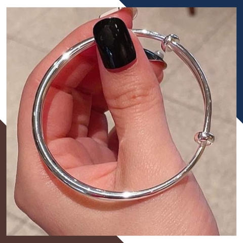 Kiềng tay trơn bạc ta nguyên chất cho nữ đẹp mã 50TL4C4