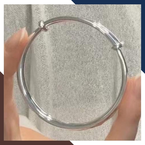 Kiềng tay trơn bạc ta nguyên chất cho nữ đẹp mã 50TL4C4