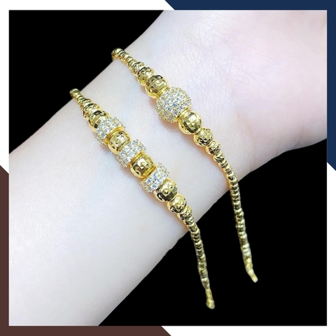 Lắc tay bi vàng tây 10k 2 màu cho nữ đẹp mã TL150