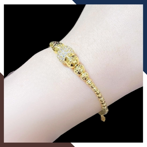 Lắc tay bi vàng tây 10k 2 màu cho nữ đẹp mã TL150