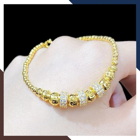 Lắc tay bi vàng tây 10k 2 màu cho nữ đẹp mã TL150