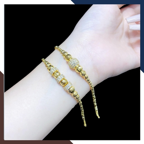 Lắc tay bi vàng tây 10k 2 màu cho nữ đẹp mã TL150