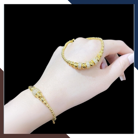 Lắc tay bi vàng tây 10k 2 màu cho nữ đẹp mã TL150