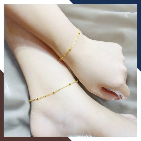 Lắc chân bi vàng tây nữ 10k đơn giản đẹp mã TL52