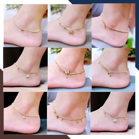 Lắc chân vàng nữ 10k LCVN37 nhiều mẫu đẹp – vàng tây chuẩn – có kiểm định – giá tốt