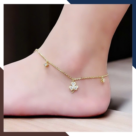 Lắc chân vàng nữ 10k LCVN37 nhiều mẫu đẹp – vàng tây chuẩn – có kiểm định – giá tốt