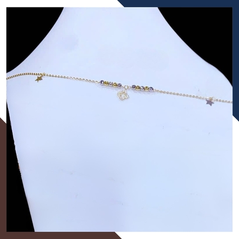 Lắc Chân Vàng Nữ 10K Nhiều Mẫu Đẹp LCVN06 – Charm Bướm, Ngôi Sao, Trái Tim – Kèm Giấy Kiểm Định