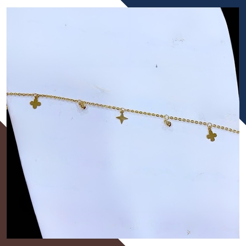 Lắc Chân Vàng Nữ 10K Nhiều Mẫu Đẹp LCVN06 – Charm Bướm, Ngôi Sao, Trái Tim – Kèm Giấy Kiểm Định