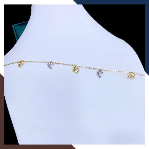 Lắc Chân Vàng Ý 10k Cho Nữ Nhiều Mẫu LCVN25 – Dây Mảnh Tôn Dáng Chân & Hợp Mọi Phong Cách