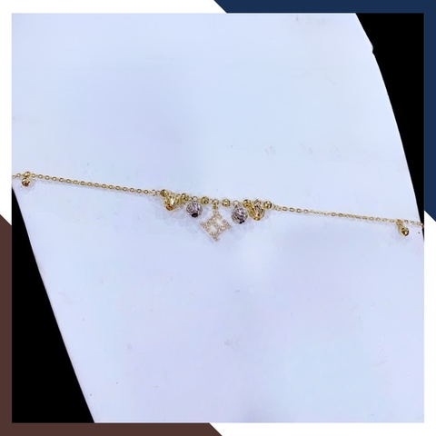 Lắc Chân Vàng Ý 10k Cho Nữ Nhiều Mẫu LCVN25 – Dây Mảnh Tôn Dáng Chân & Hợp Mọi Phong Cách