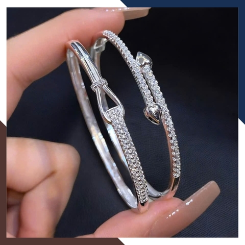 Lắc Tay Bạc Nữ Dạng Kiềng Nhiều Mẫu LTBN68 – Sang Trọng, Giá Tốt