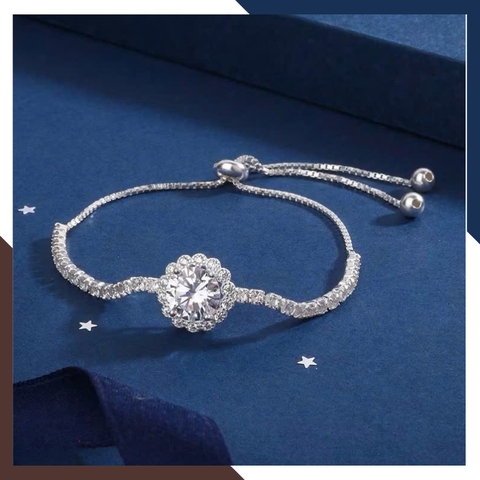 Lắc Tay Bạc Nữ Dây Rút Đính Đá Hột Xoàn LTBN52 – Nhiều Mẫu Đẹp Lung Linh