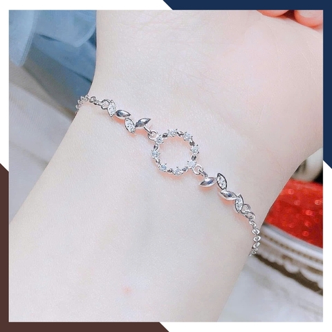 Lắc Tay Bạc Nữ Nguyên Chất Hình Lá Mảnh Mai, Nhỏ Xinh & Nữ Tính LTBN67