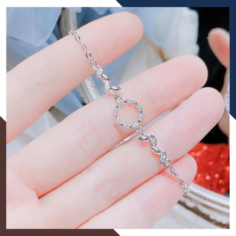 Lắc Tay Bạc Nữ Nguyên Chất Hình Lá Mảnh Mai, Nhỏ Xinh & Nữ Tính LTBN67