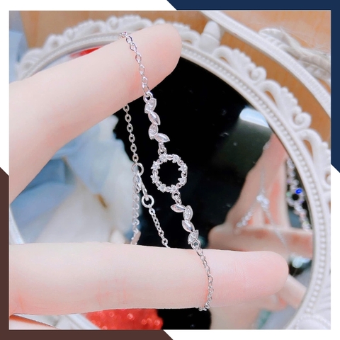 Lắc Tay Bạc Nữ Nguyên Chất Hình Lá Mảnh Mai, Nhỏ Xinh & Nữ Tính LTBN67
