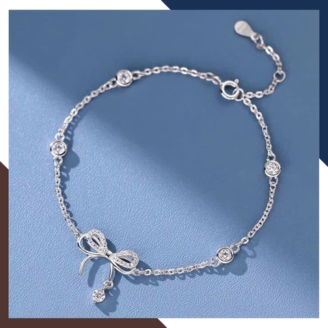Lắc Tay Bạc Nữ Nguyên Chất Hình Nơ LTBN66 – Phụ Kiện Nhẹ Nhàng, Thanh Lịch & Quyến Rũ
