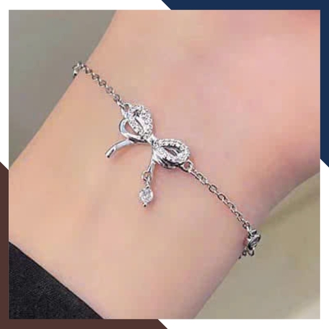 Lắc Tay Bạc Nữ Nguyên Chất Hình Nơ LTBN66 – Phụ Kiện Nhẹ Nhàng, Thanh Lịch & Quyến Rũ