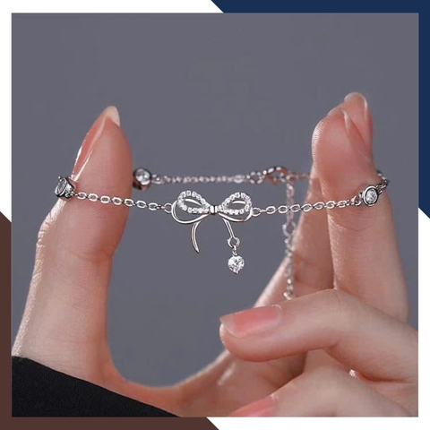 Lắc Tay Bạc Nữ Nguyên Chất Hình Nơ LTBN66 – Phụ Kiện Nhẹ Nhàng, Thanh Lịch & Quyến Rũ